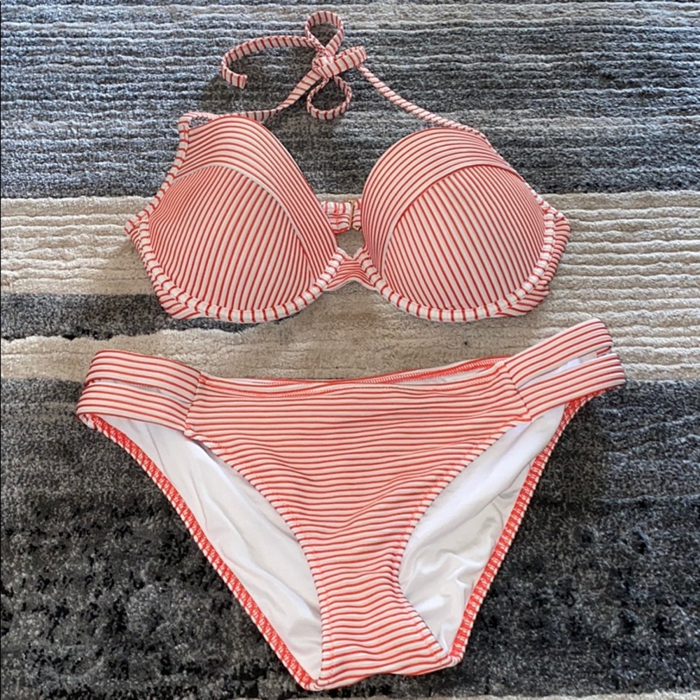 Orange & White Bathing Suit